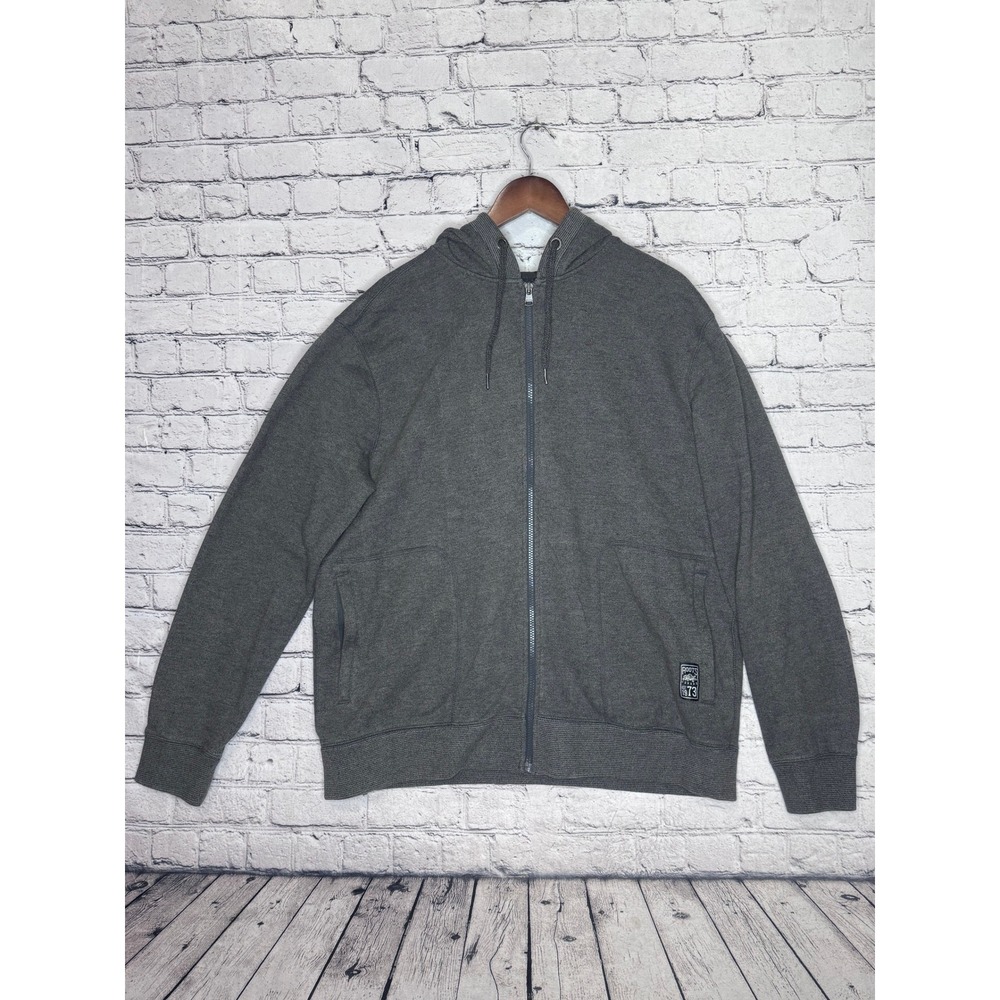 Roots Canada Mens Grey Full Zip‎ Hoodie Sweatshirt XXLT Large